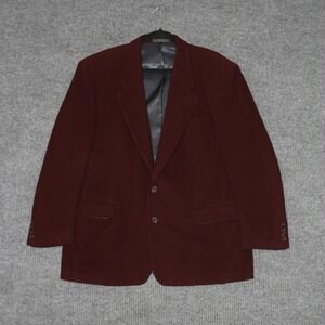 VTG Christian Audigard Blazer Mens 44R Burgundy Cashmere Blend Business Casual
